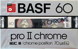 Compact Cassette BASF Pro II Chrome 60 "PRO II-CR" Type II Chrome 1982 USA