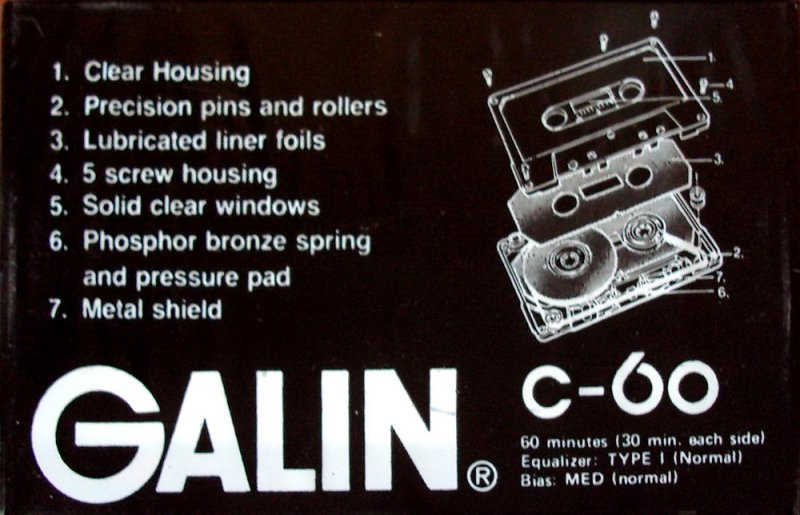 Compact Cassette Galin 60 Type I Normal 1989 Worldwide