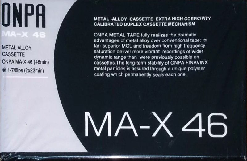 Compact Cassette ONPA MA-X 46 Type IV Metal 1990 Thailand