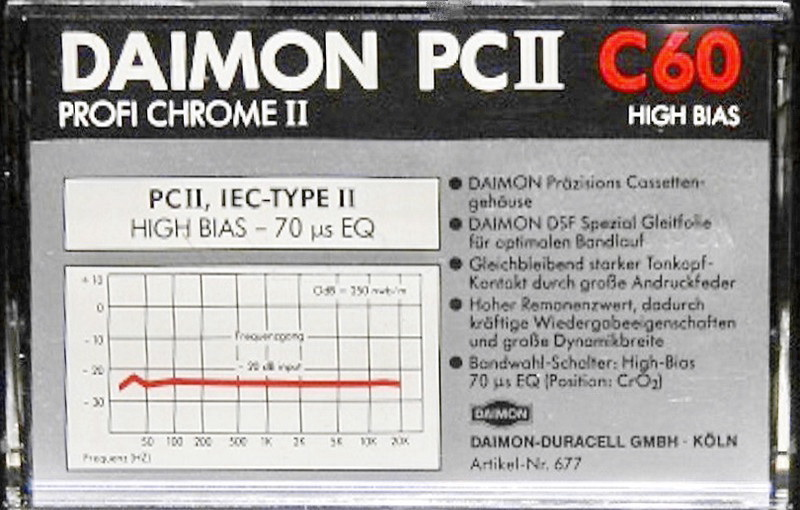 Compact Cassette Daimon Profi Chrome II 60 Type II Chrome 1982 Germany