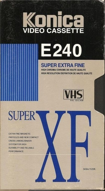 VHS, Video Home System Konica Super XF 240 "E-240 SXF" Type I Normal 1990 Worldwide