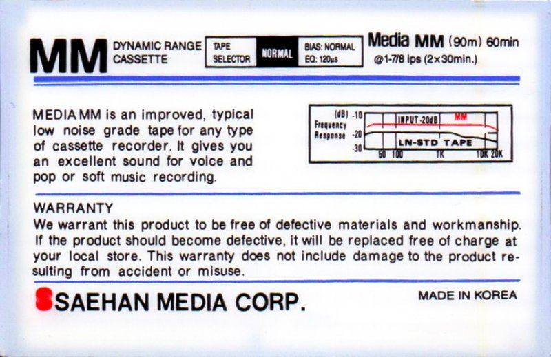 Compact Cassette: Saehan Media -  60