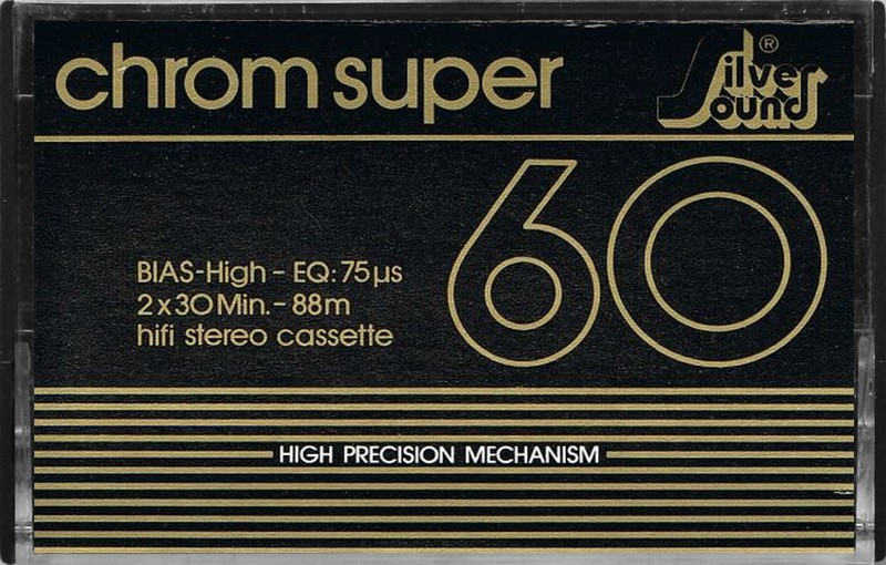 Compact Cassette Silver Sound Chrom Super 60 Type II Chrome 1987 Germany