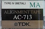 Compact Cassette TDK MA "Alignment tape AC-713" Service Cassette 1992 North America