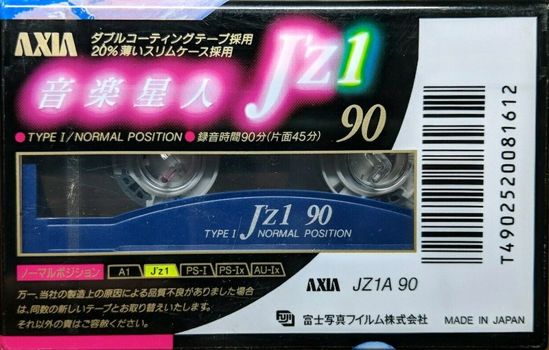 Compact Cassette AXIA J`z 1 90 "JZ1A 90" Type I Normal 1992 Japan