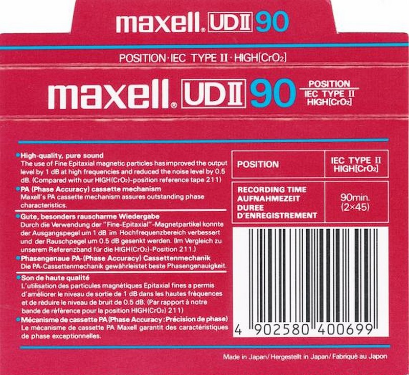 Compact Cassette: Maxell / Hitachi Maxell - UDII 90