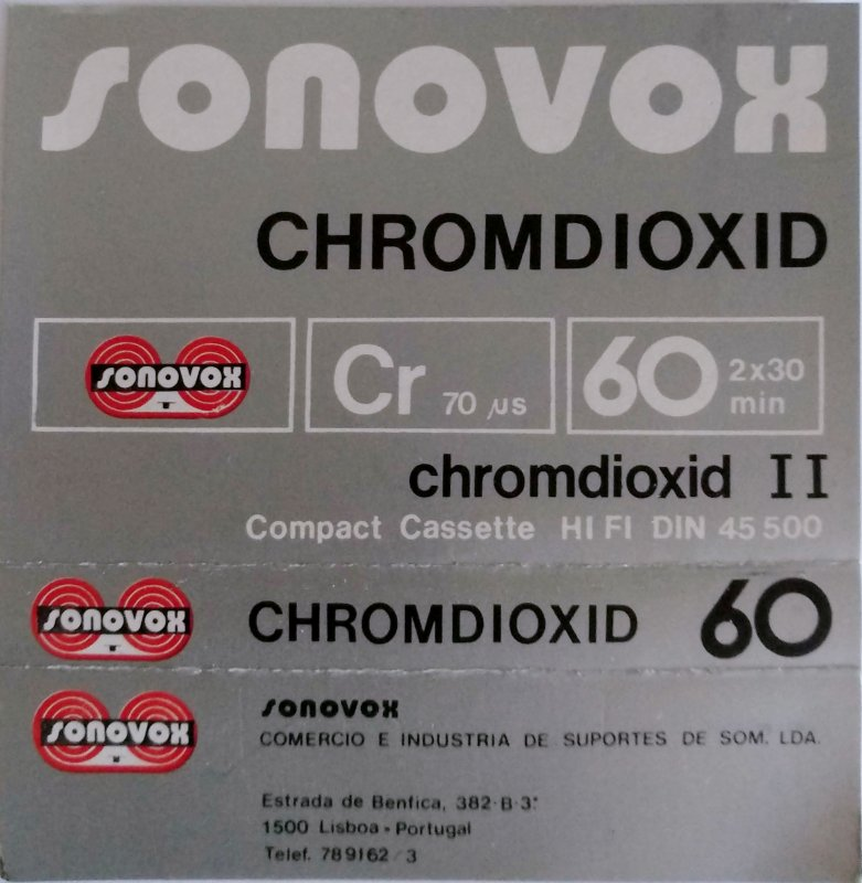 Compact Cassette Sonovox 60 Type II Chrome 1981 Portugal