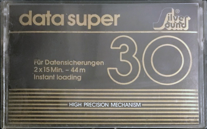 Compact Cassette Silver Sound Data Super 30 Computer Cassette 1987 Germany