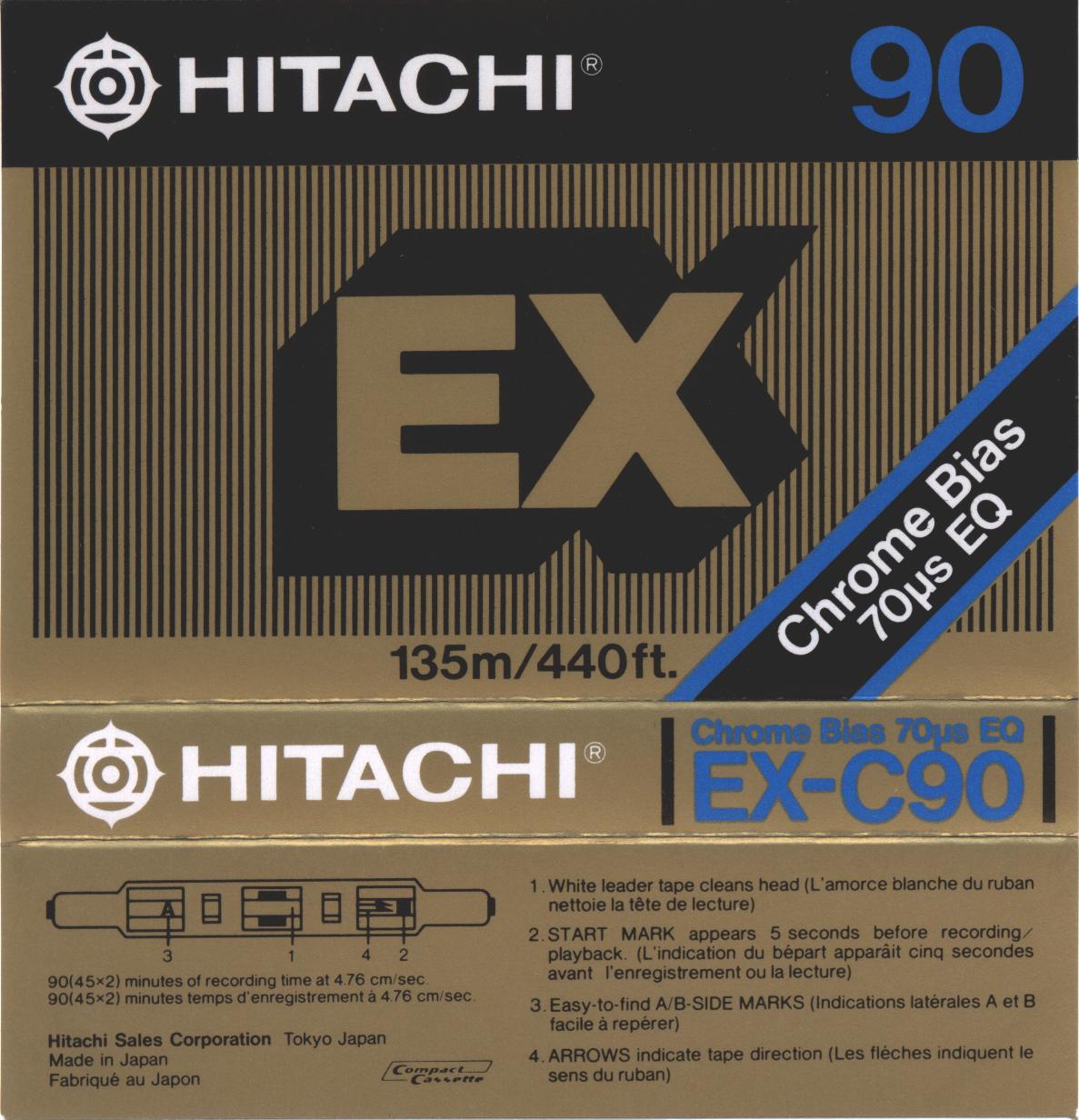 Compact Cassette Hitachi EX 90 Type II Chrome 1981 North America
