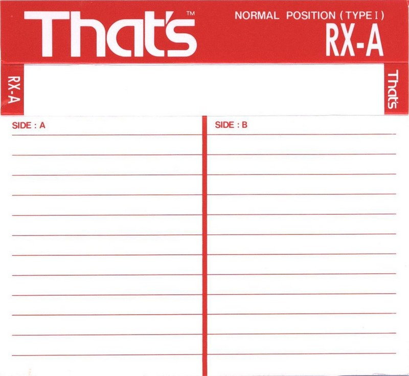 Compact Cassette Thats RX-A Roxana 100 Type I Normal 1993 Europe