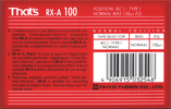 Compact Cassette Thats RX-A Roxana 100 Type I Normal 1993 Europe