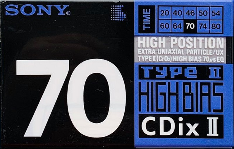 Compact Cassette Sony CDix II 70 Type II Chrome 1990 Japan