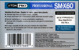Compact Cassette TDK PRO SM-X 60 "SM-X60" Type II Chrome 1997 North America