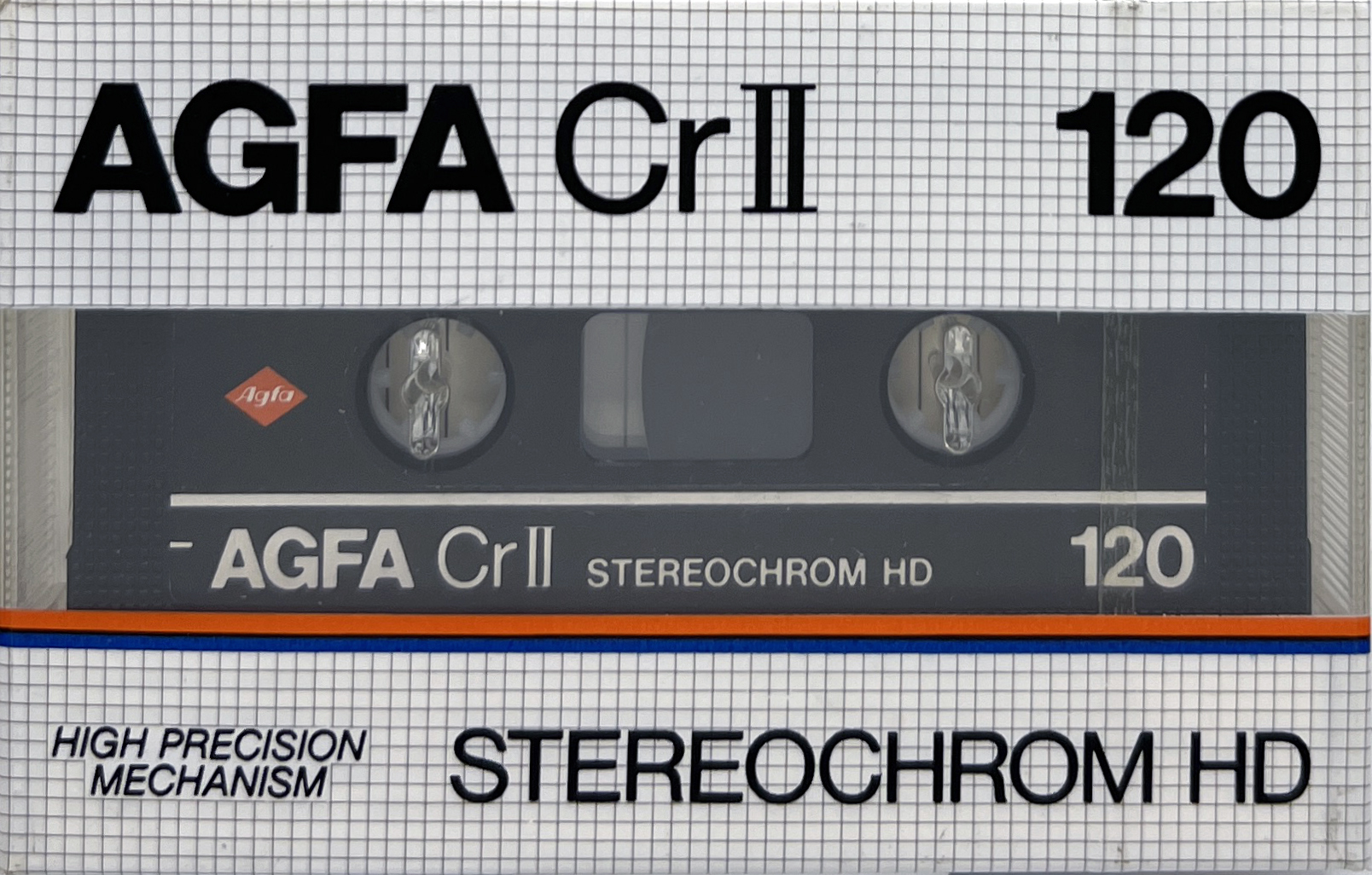 Compact Cassette AGFA Stereochrom HD 120 "Cr II" Type II Chrome 1982 Europe