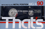 Compact Cassette Thats MG-X 90 Type IV Metal 1984 Europe