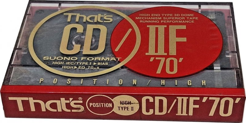 Compact Cassette Thats CD-IIF 70 Type II Chrome 1990 Japan