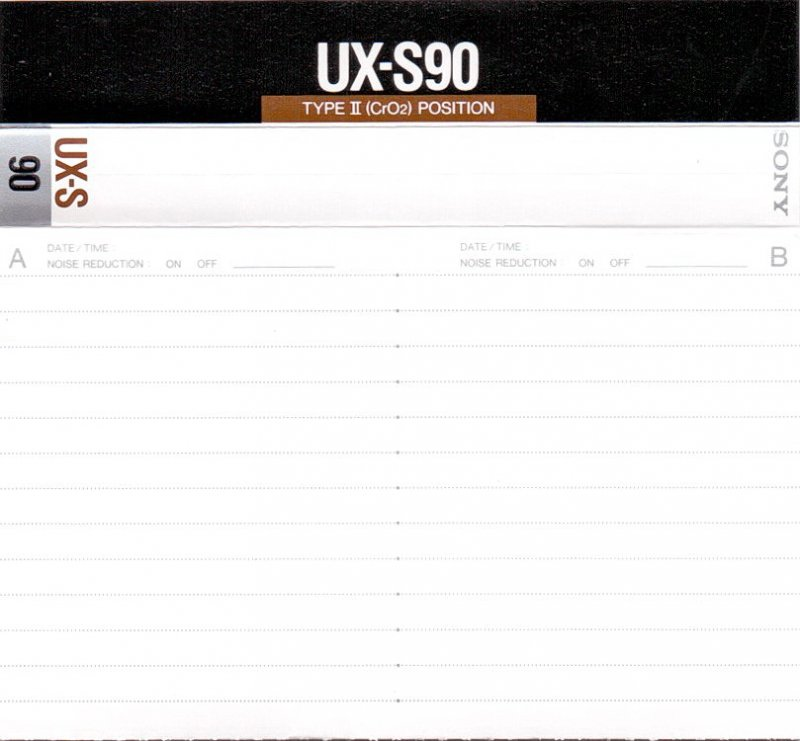 Compact Cassette Sony UX-S 90 Type II Chrome 1988 Europe