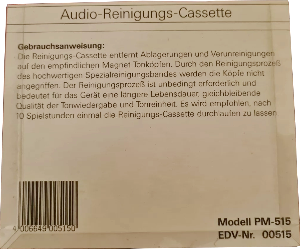 Blister Pfeifer "PM-515" Cleaning Cassette Germany