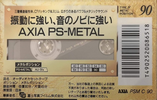 Compact Cassette AXIA PS-Metal 90 "PSM C 90" Type IV Metal 1992 Japan
