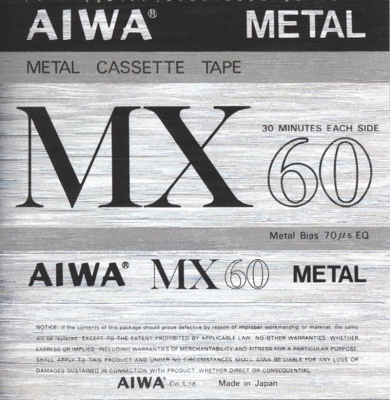 Compact Cassette Aiwa MX 60 Type IV Metal 1979 Japan