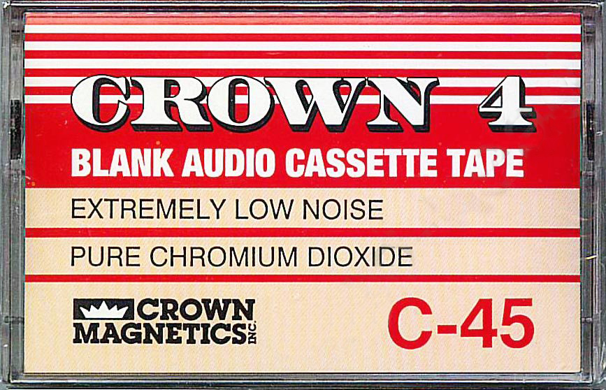 Compact Cassette Crown Magnetics Crown 4 45 Type II Chrome 1983 USA