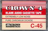 Compact Cassette Crown Magnetics Crown 4 45 Type II Chrome 1983 USA