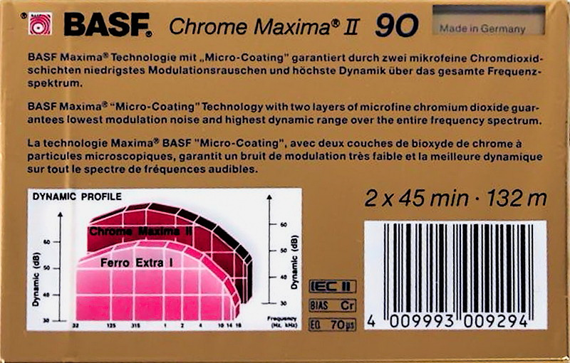 Compact Cassette: BASF  - Chrome Maxima II 90