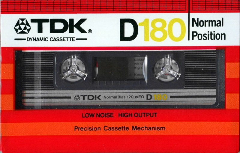 Compact Cassette TDK D 180 Type I Normal 1982 USA