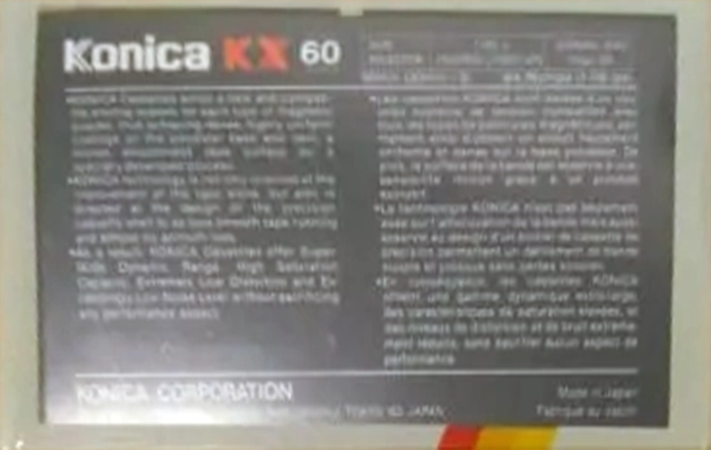 Compact Cassette Konica KX 60 Type I Normal 1988 Europe