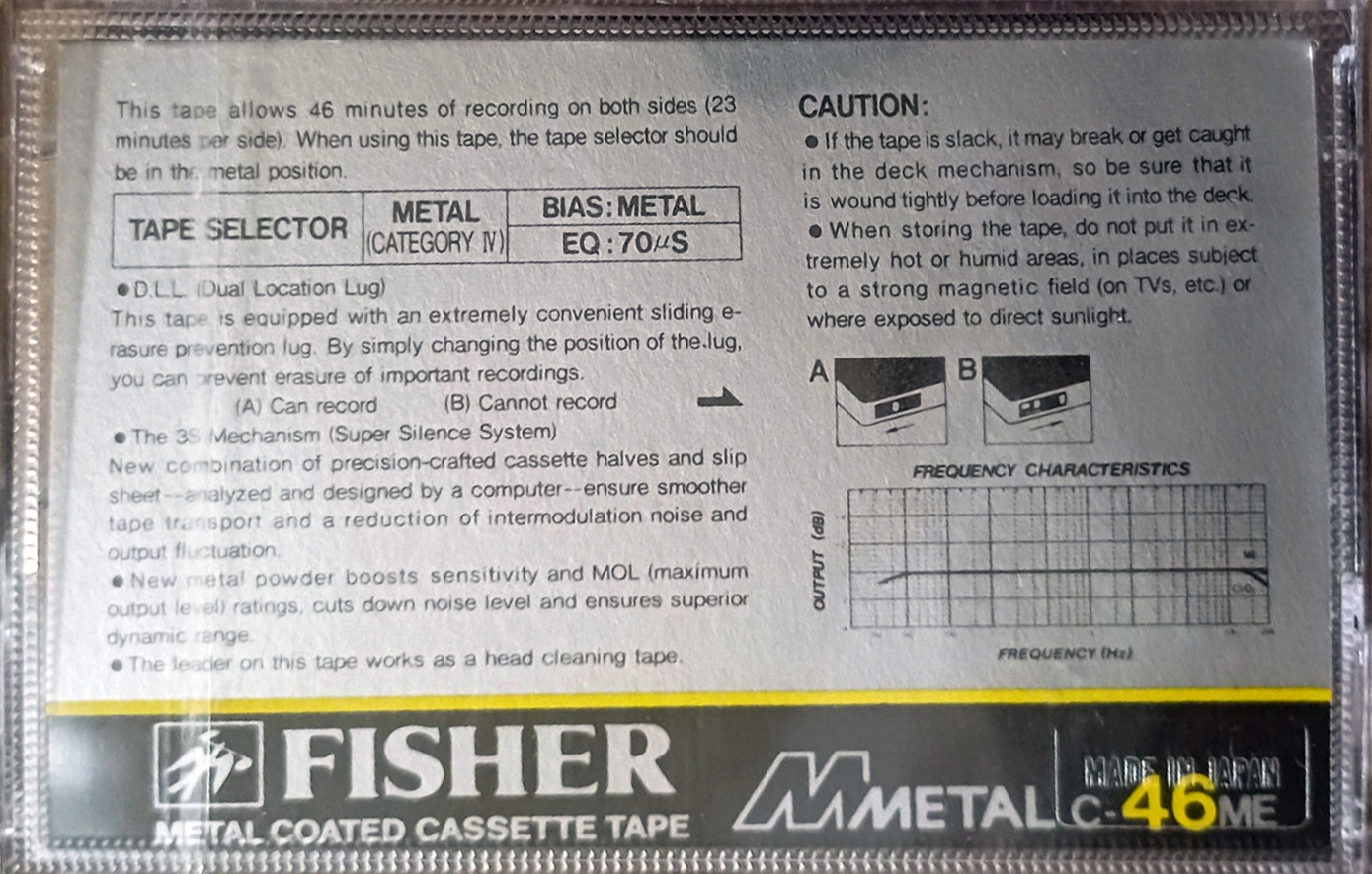 Compact Cassette Fisher ME 46 Type IV Metal 1982 USA