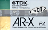 Compact Cassette TDK AR-X 64 "AR-X64G" Type I Normal 1987 Japan