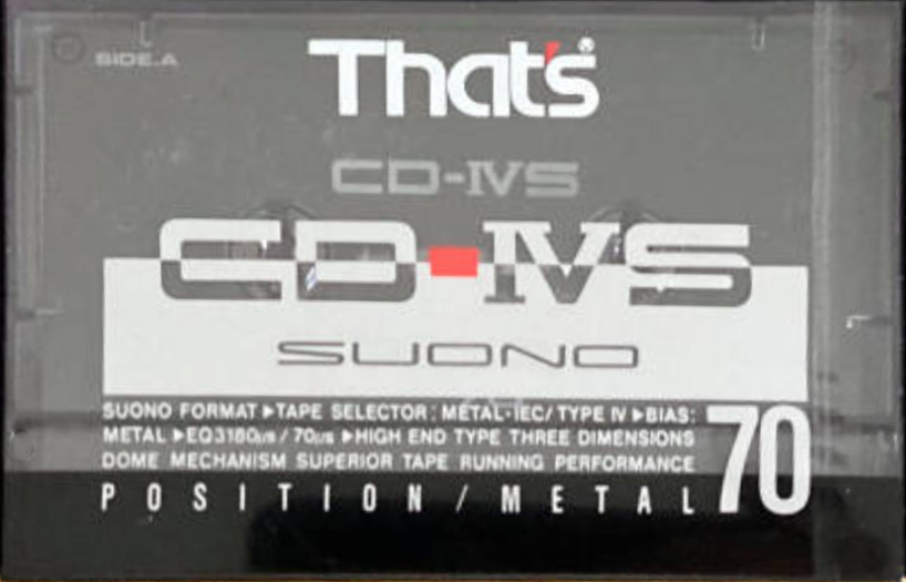 Compact Cassette Thats CD-IVS Suono 70 Type IV Metal 1989 Japan