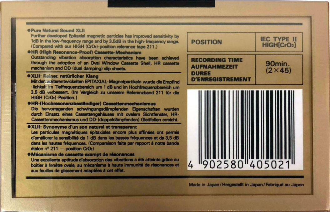 Compact Cassette Maxell XLII 90 Type II Chrome 1988 Europe