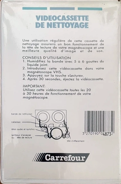 VHS, Video Home System Carrefour Cleaning Cassette France