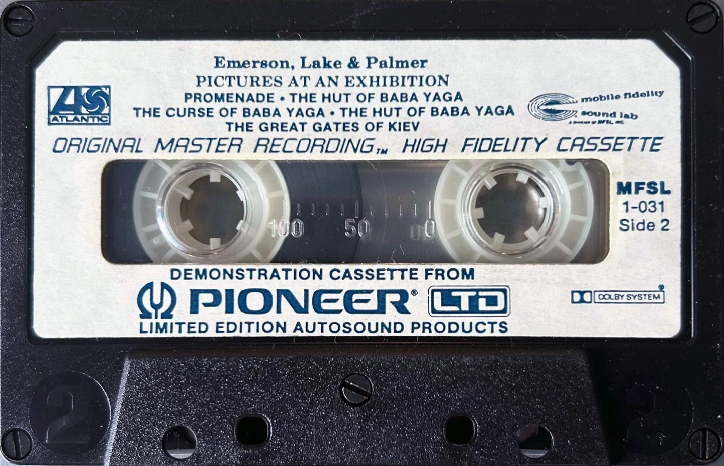 Compact Cassette Pioneer "Emerson, Lake & Palmer – Pictures At An Exhibition" Demonstration Tape 1972 USA