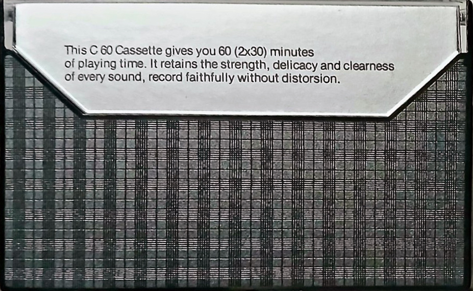 Compact Cassette A bandet 60 Type I Normal Unknown Country