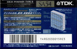 Compact Cassette TDK SA 54 "SA-54R" Type II Chrome 1992 Japan