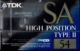 Compact Cassette TDK SA 54 "SA-54R" Type II Chrome 1992 Japan