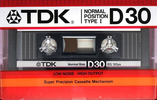 Compact Cassette TDK D 30 Type I Normal 1985 USA