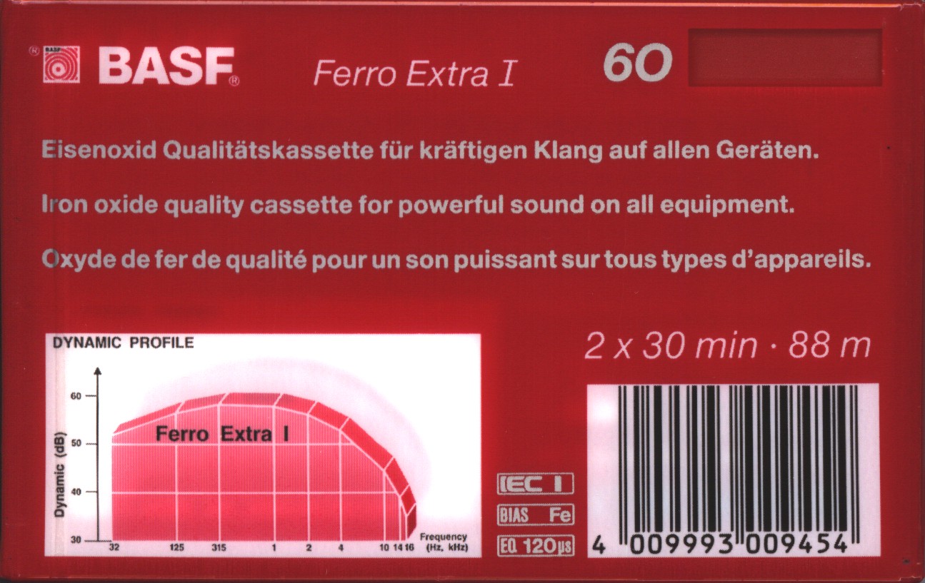 Compact Cassette BASF Ferro Extra I 60 Type I Normal 1988 Europe