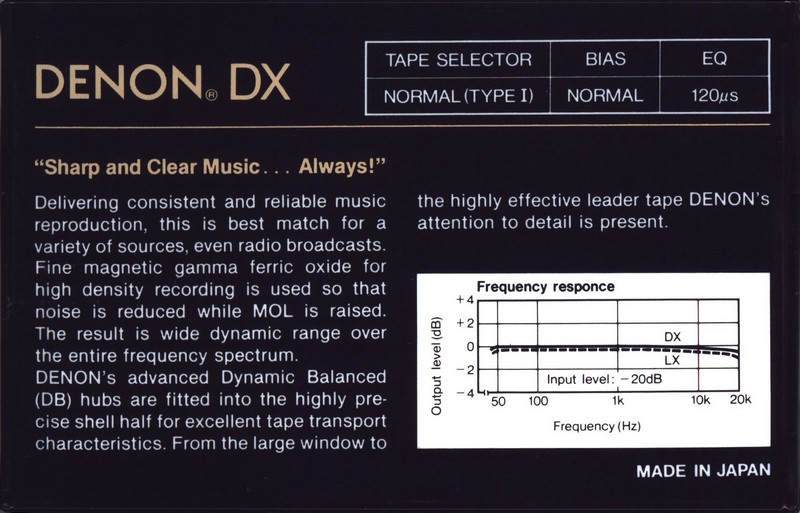 Compact Cassette: Nippon Columbia / Denon Denon - DX 46