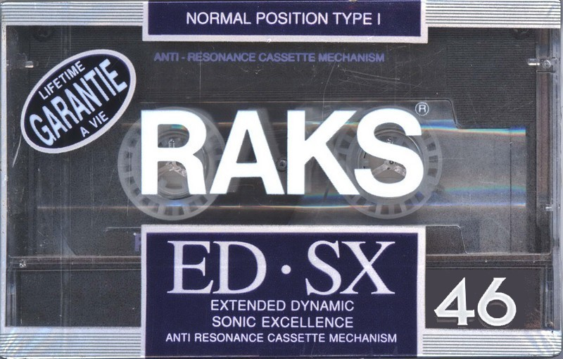 Compact Cassette RAKS ED-SX 46 Type I Normal 1990 Europe