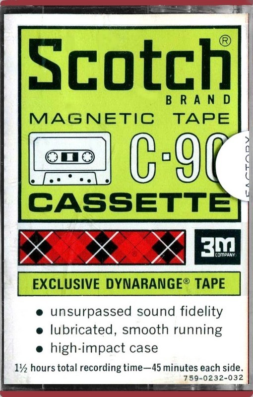 Compact Cassette Scotch Dynarange 90 Type I Normal 1970 USA