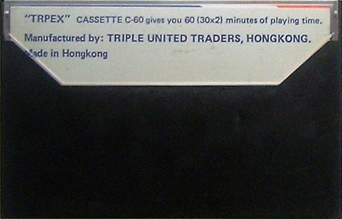 Compact Cassette Trpex 60 Type I Normal 1980 Hong Kong