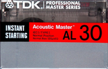 Compact Cassette TDK AL 30 "Acoustic Master" Type I Normal 1989 USA