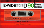 Compact Cassette E-Wide D 90 Type I Normal 1989 Hong Kong