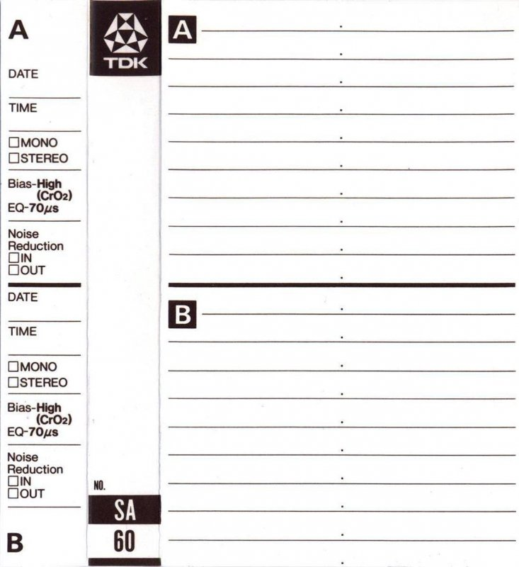 Compact Cassette TDK SA 60 Type II Chrome 1979 Japan