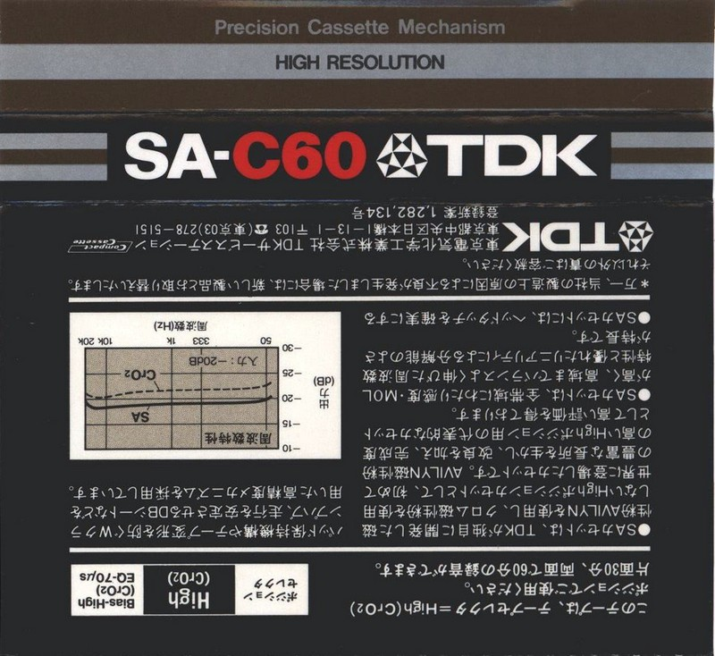 Compact Cassette TDK SA 60 Type II Chrome 1979 Japan