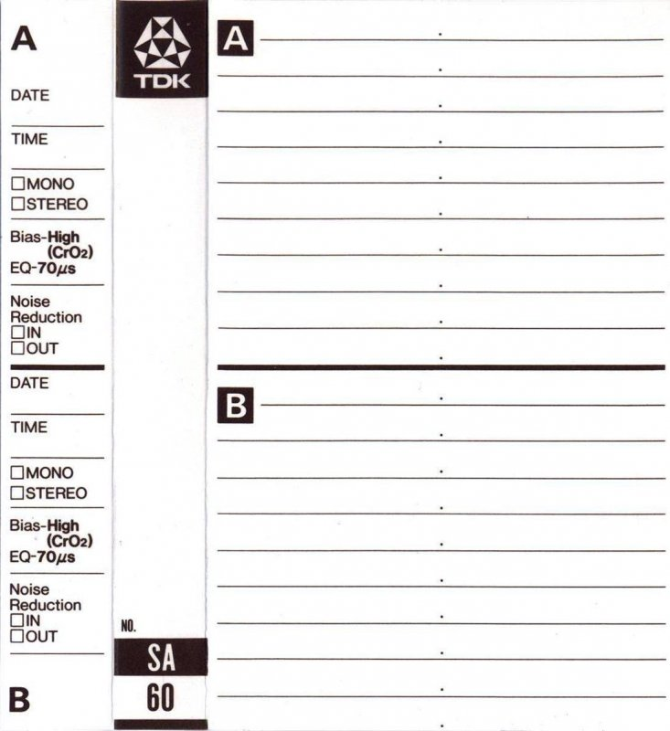 Compact Cassette: TDK  - SA 60