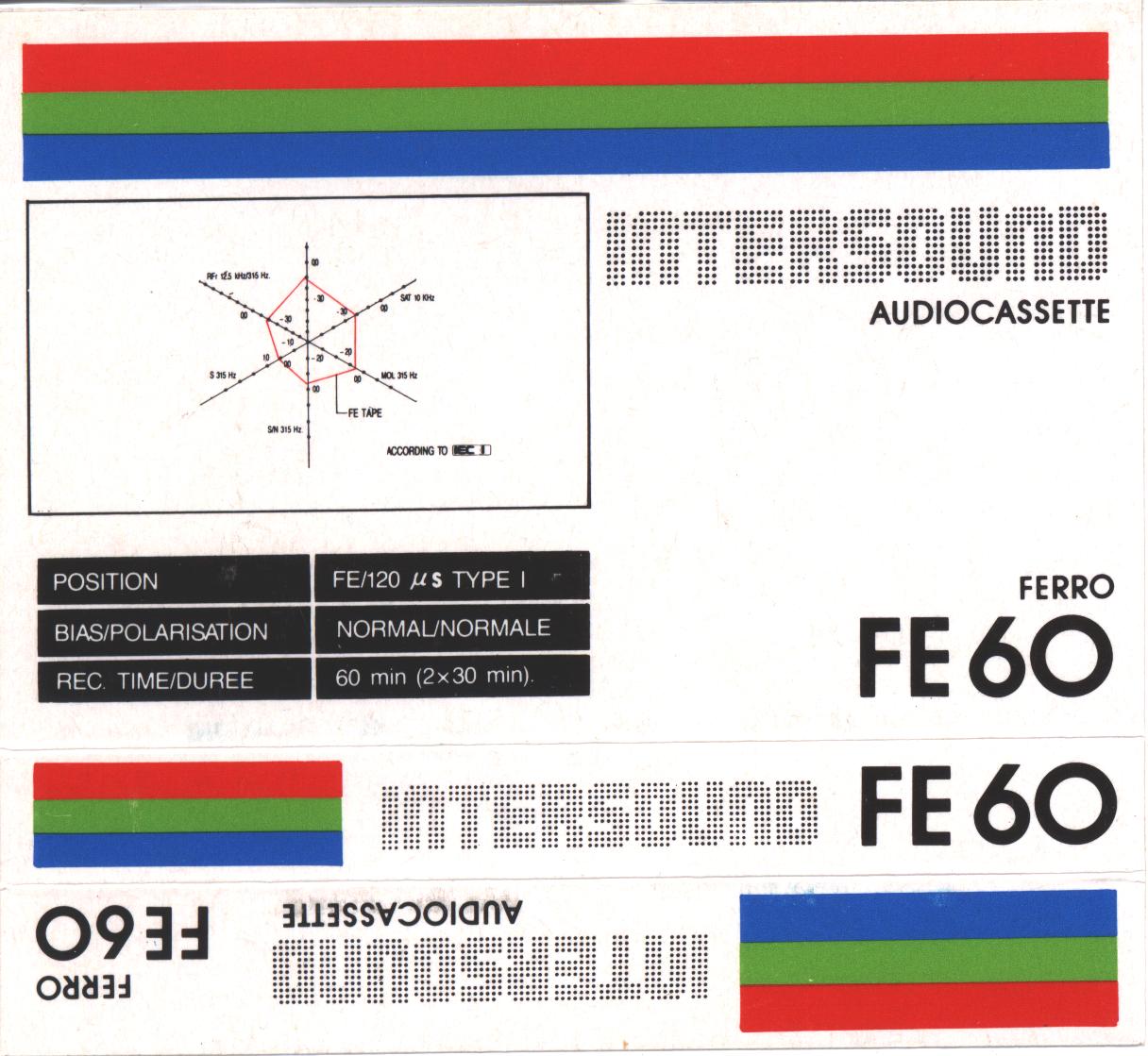 Compact Cassette Intersound 60 Type I Normal 1992 Europe